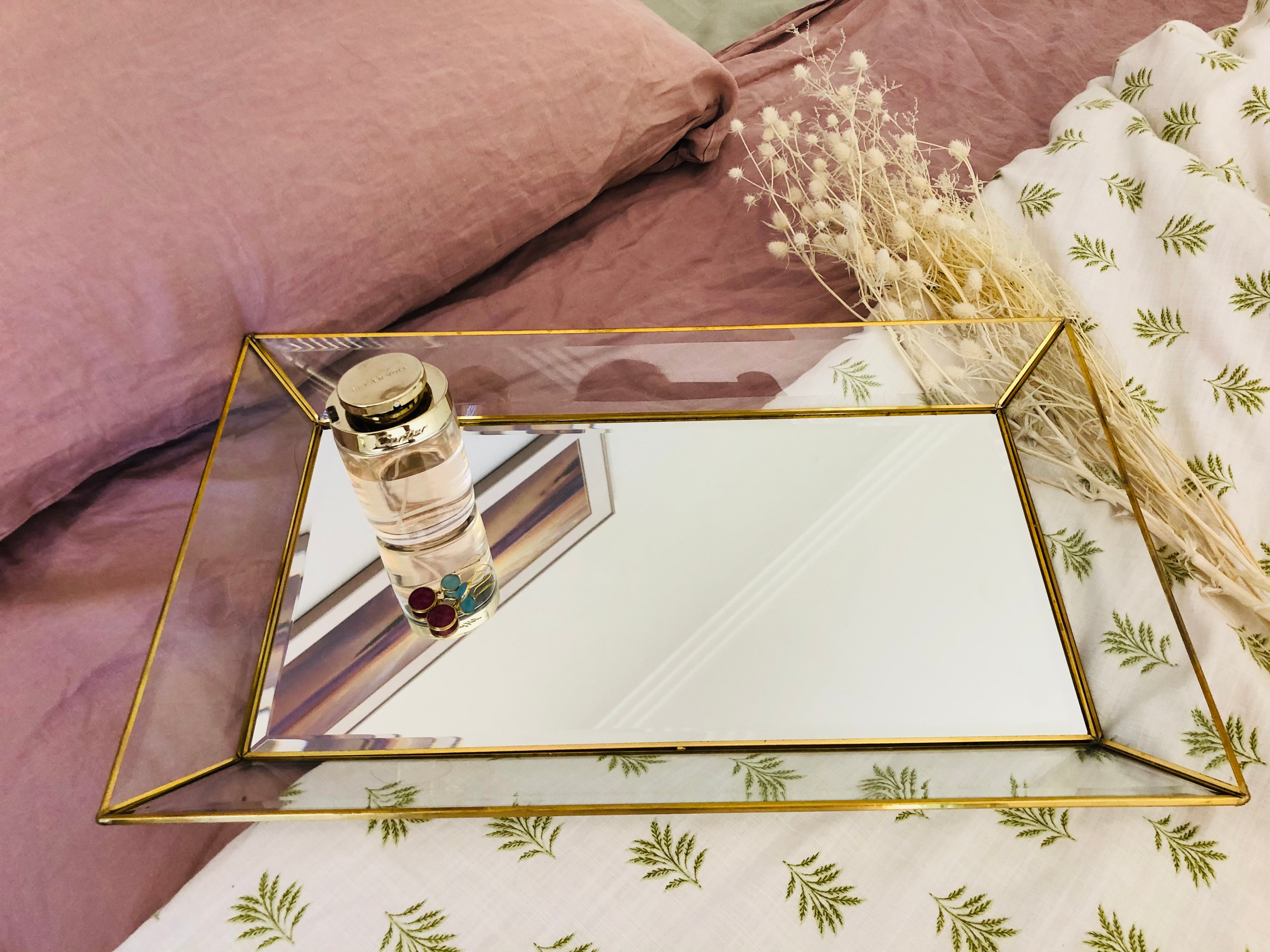 Brass & Glass Large Tray