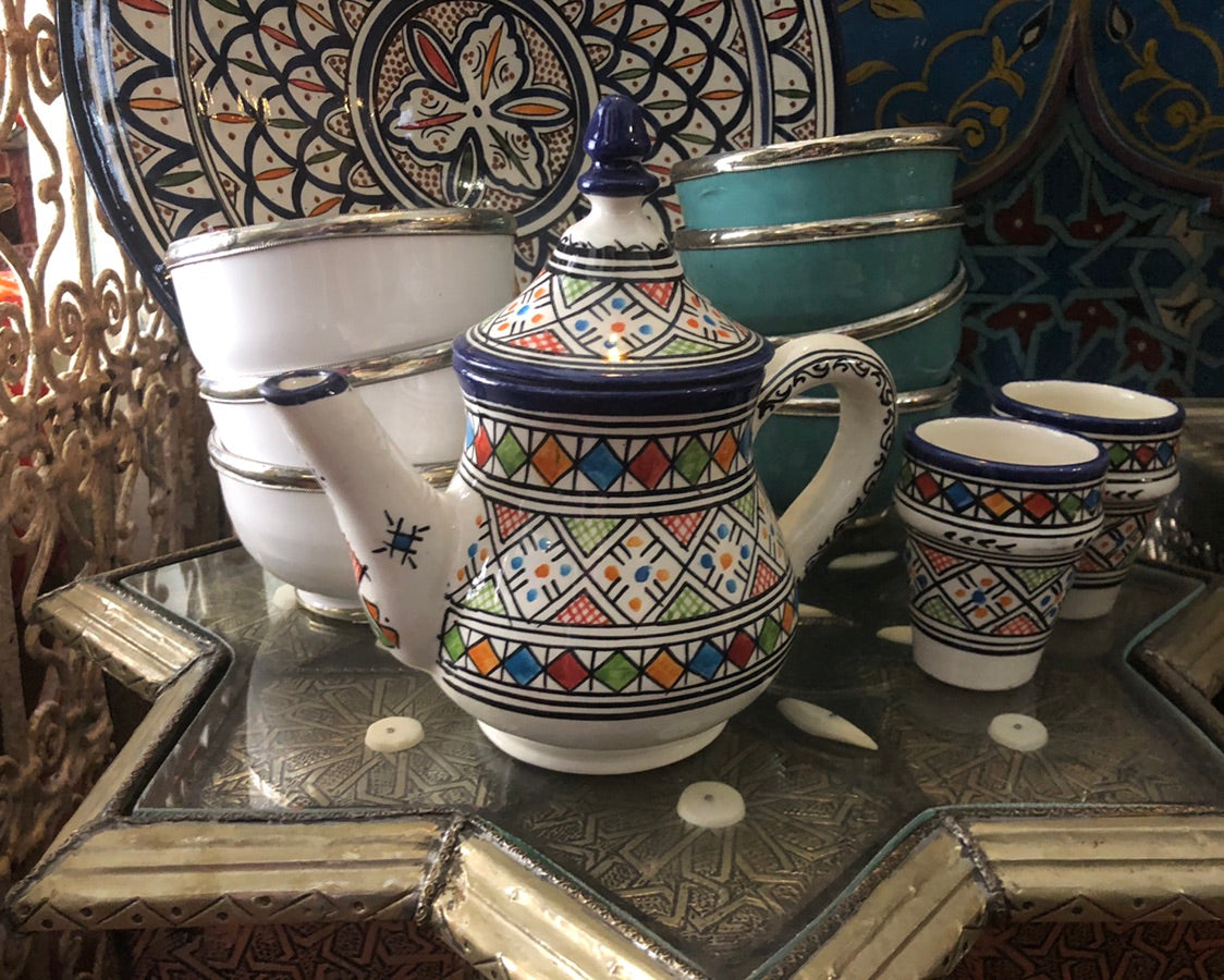 Tangier Multi-Coloured Tea Pot
