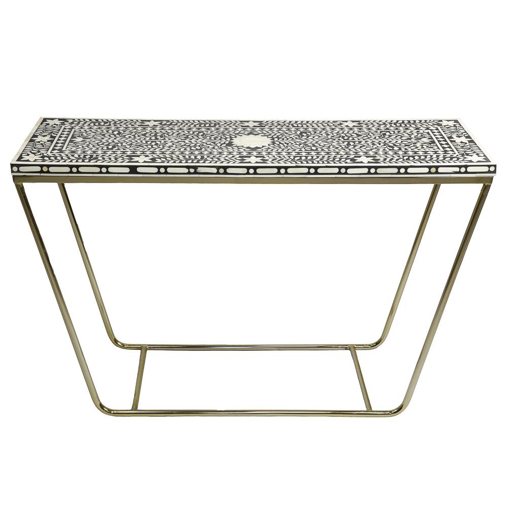 Rachida Bone Inlay Console in Black