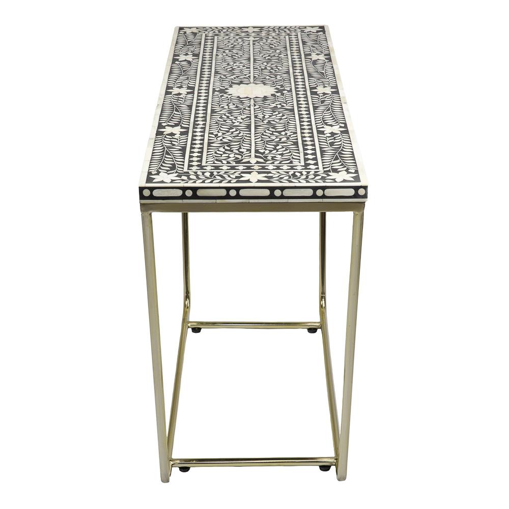 Rachida Bone Inlay Console in Black