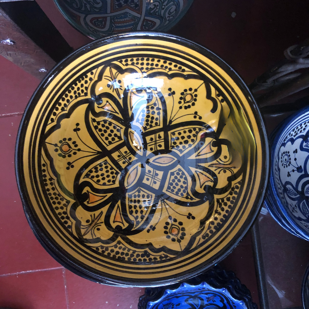 Traditional Moroccan Salad/Pasta Bowl in Yellow