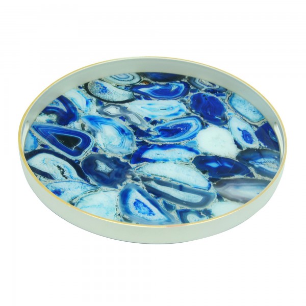 Hampton Blue Agate Round Tray