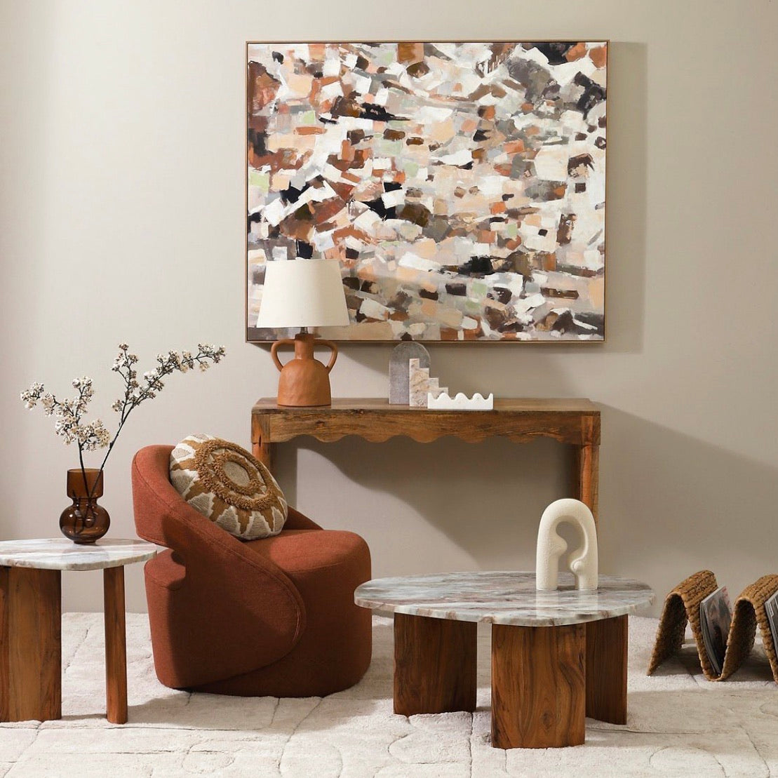 Laarson Marble & Timber Coffee Table
