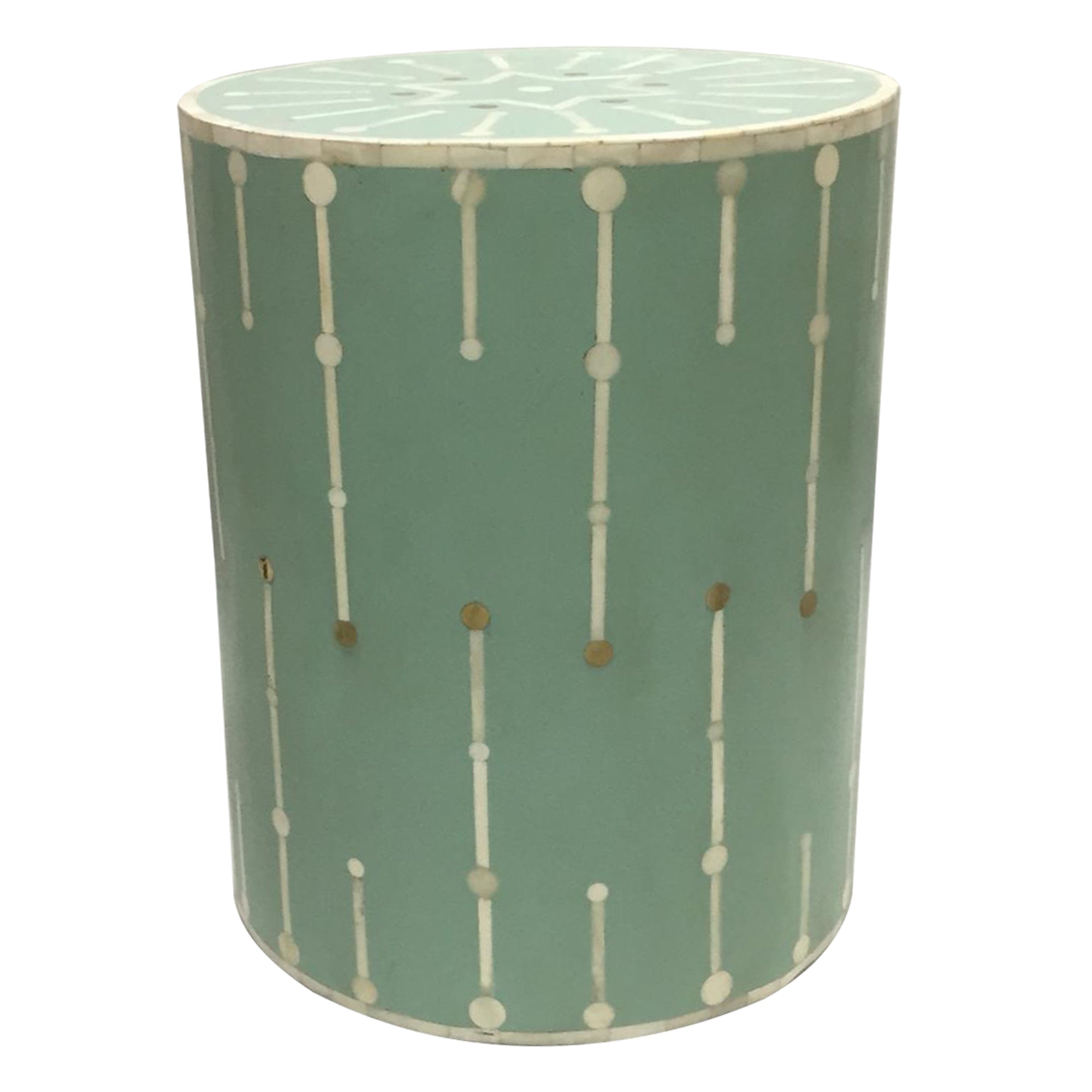 Brass Dot Bone Inlay Side Table