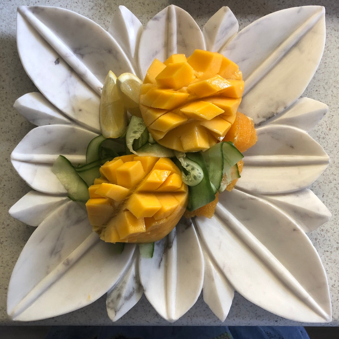 Banswara Petal Marble Square Plate