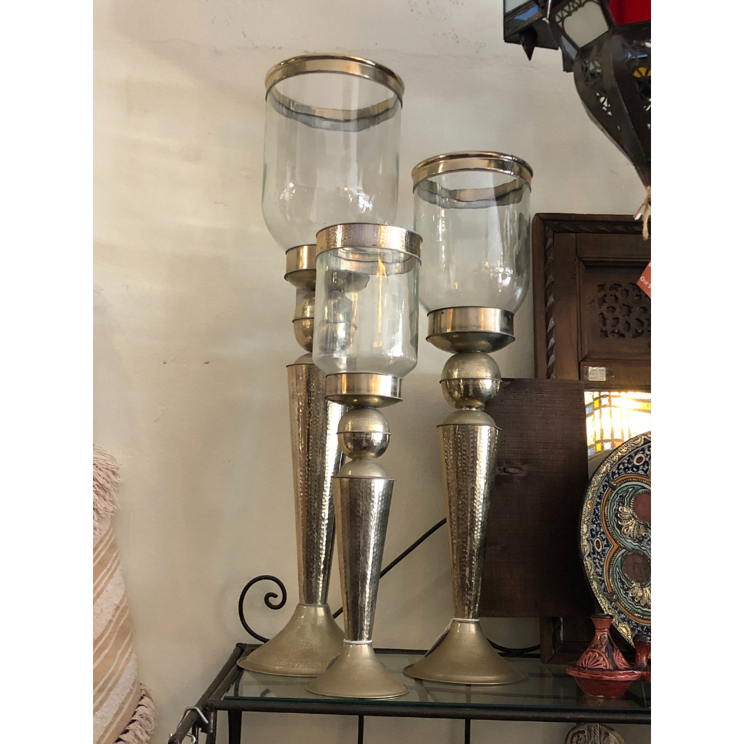 Marrakech Blown Glass Hurricane