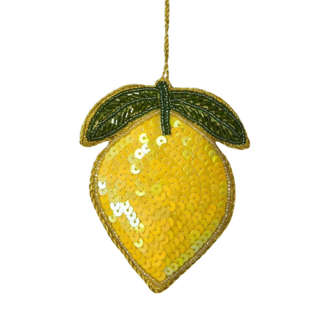 Lemon Sequin Hanging Decoration