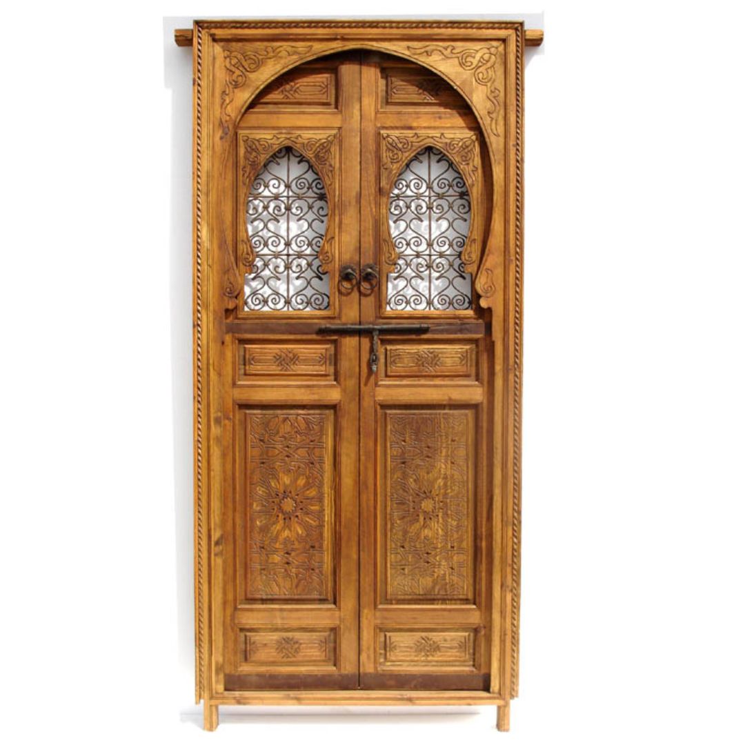 Moroccan Double Door with Ironwork