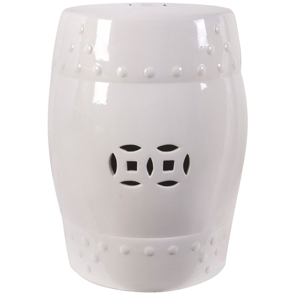 Ceramic Stool in White