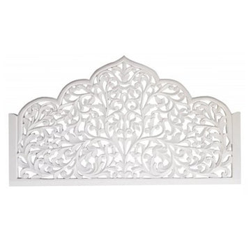 Arch Cutout Bedhead in White (King Size)