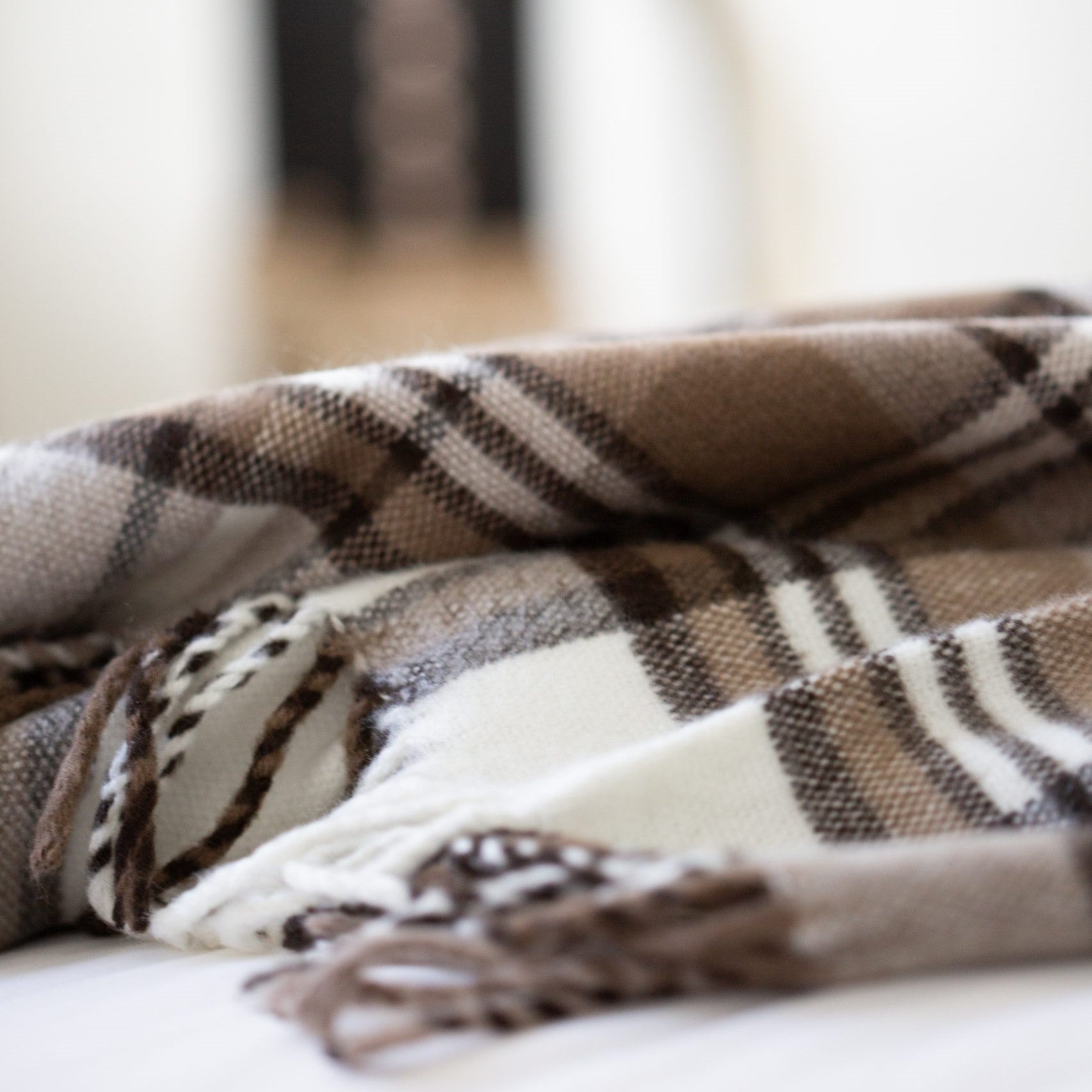 Coffee Tartan Throw