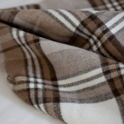 Coffee Tartan Throw