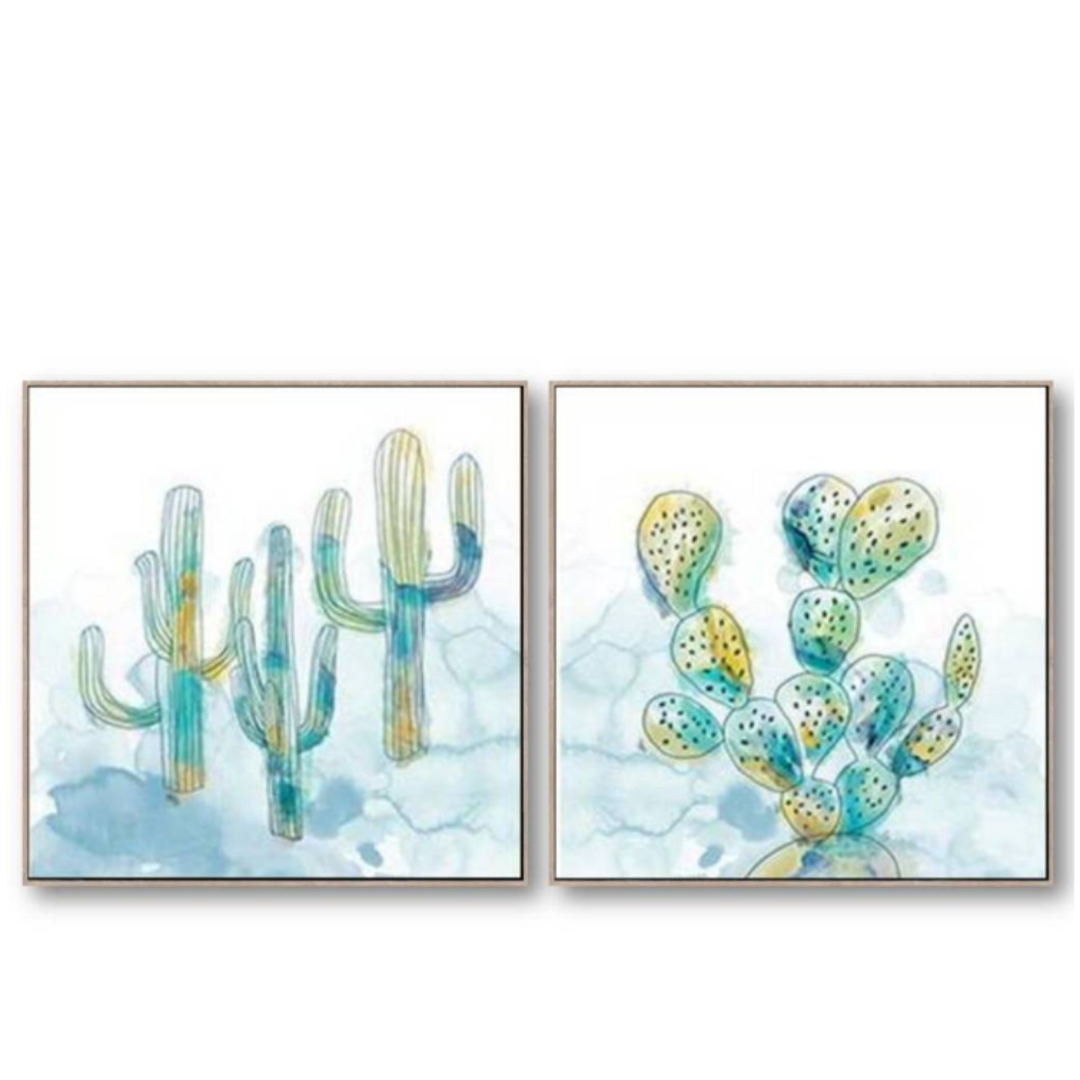Pretty Cacti Wall Art - Set of Two
