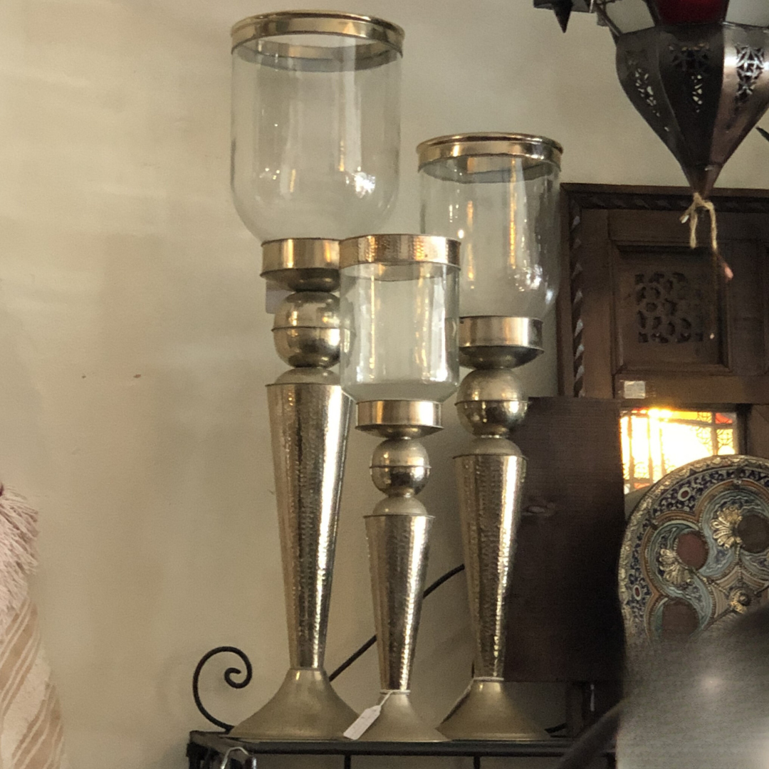 Marrakech Blown Glass Hurricane