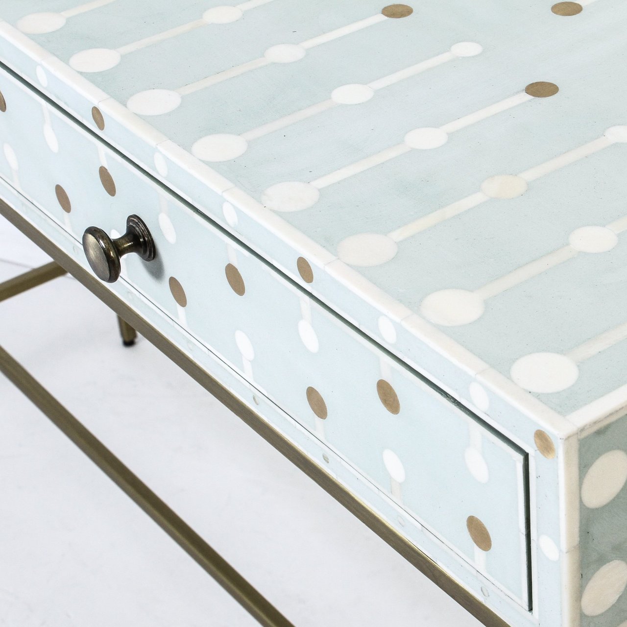 Brass Dot Bone Inlay Console