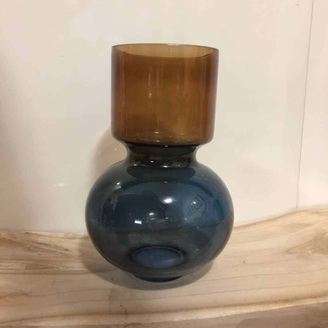 M&M Range: Ombre Blue and Amber Glass Vase