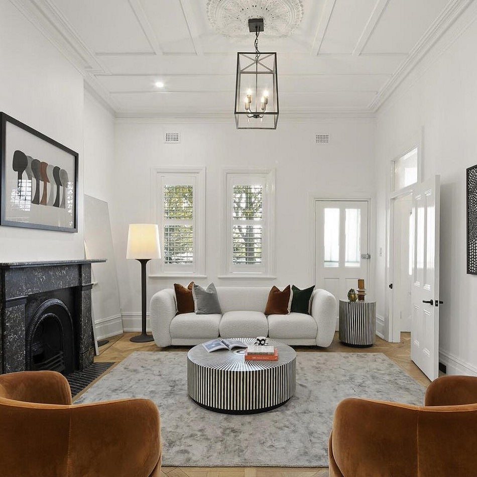 Makayla Bone Inlay Coffee Table in Black