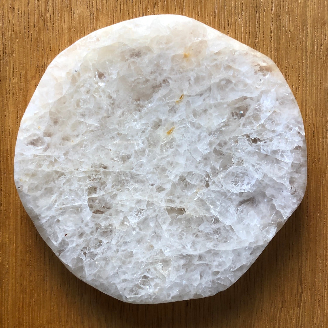 Natural Agate Coaster in White