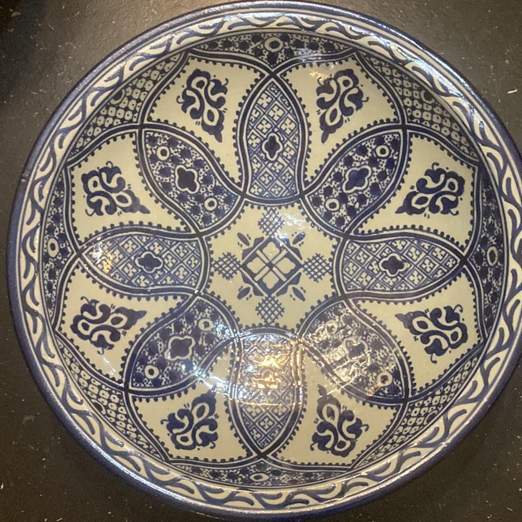 Moorish Fez Medium Serving Bowl in Blue