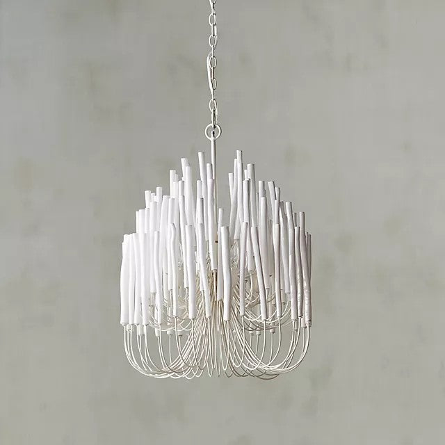 Helsinki Wooden Chandelier in White