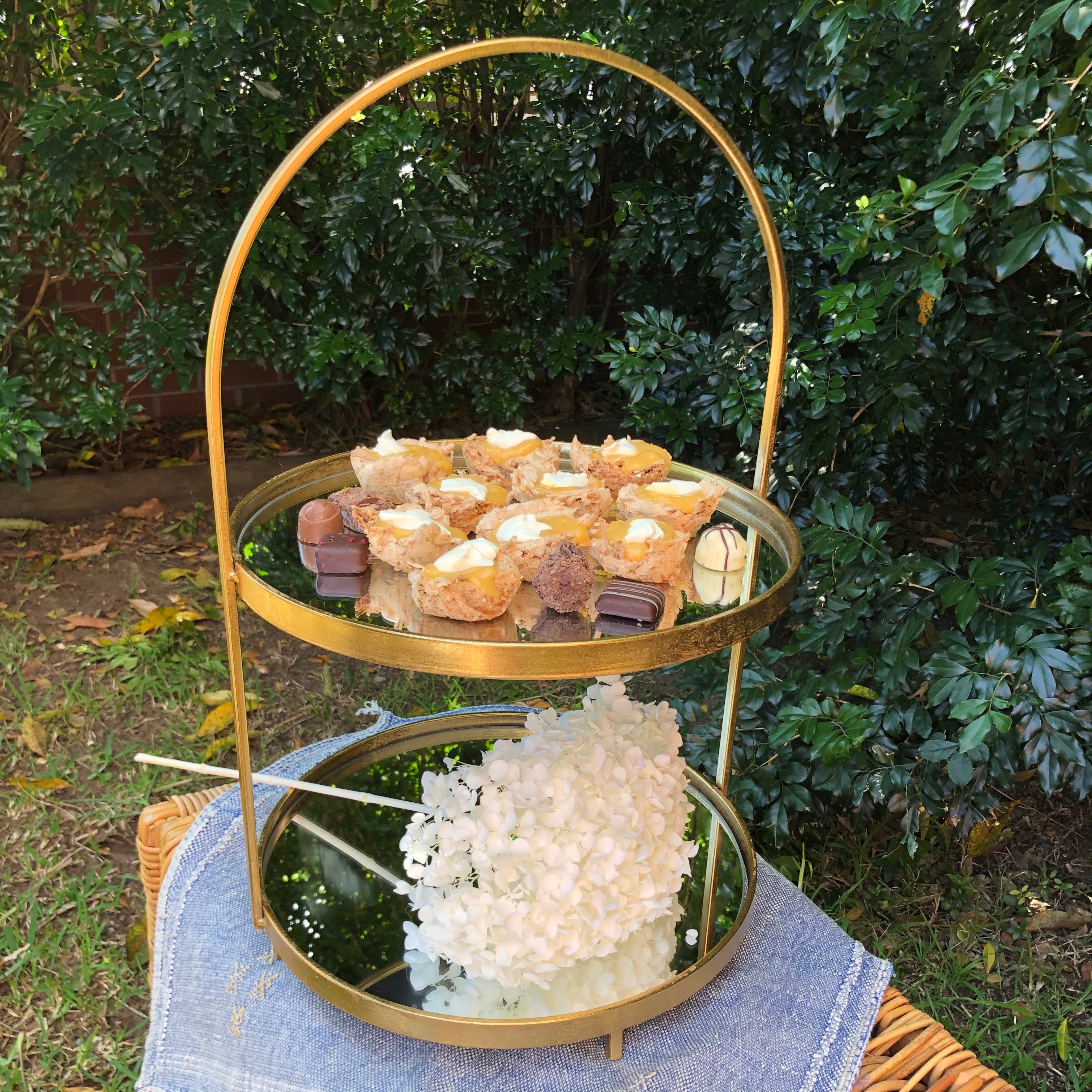 Brass & Glass  Cake Stand