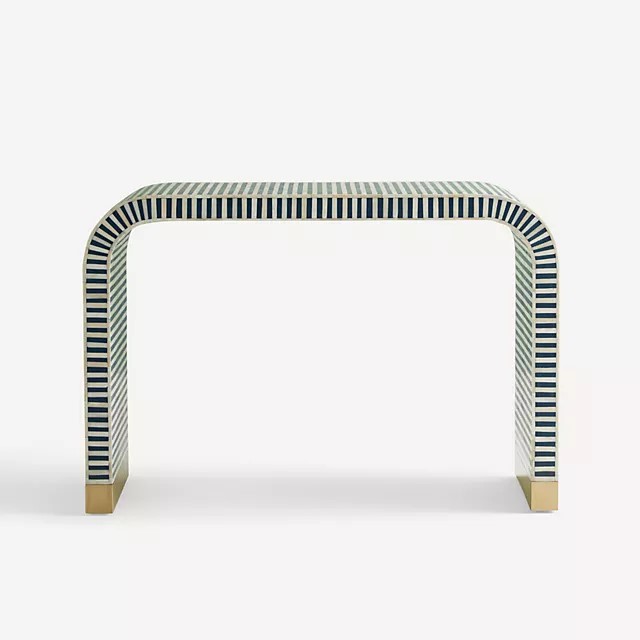 Bone Inlay Waterfall Console in Blue