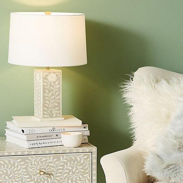 Bone Inlay Floral Lamp Base