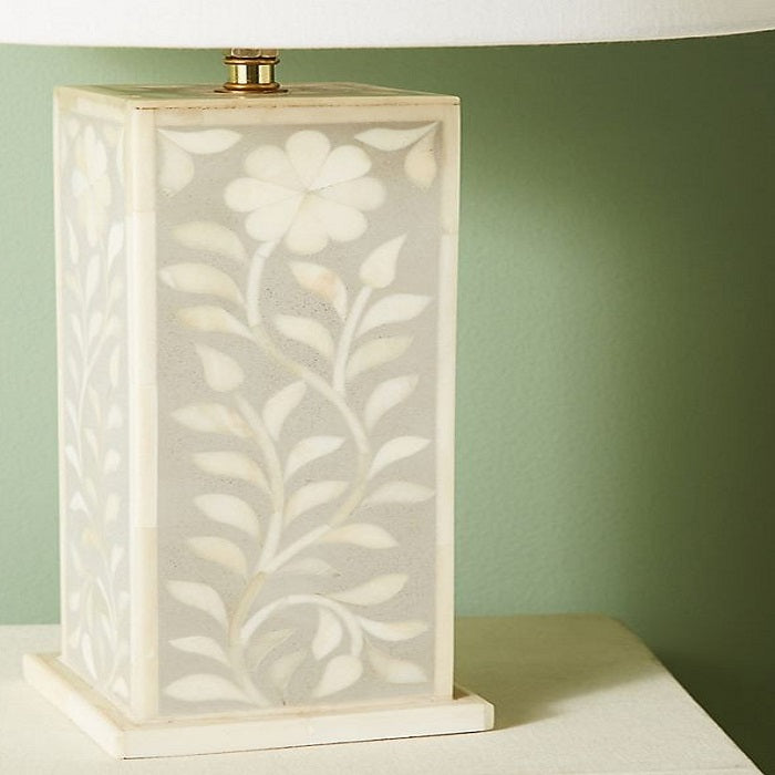Bone Inlay Floral Lamp Base