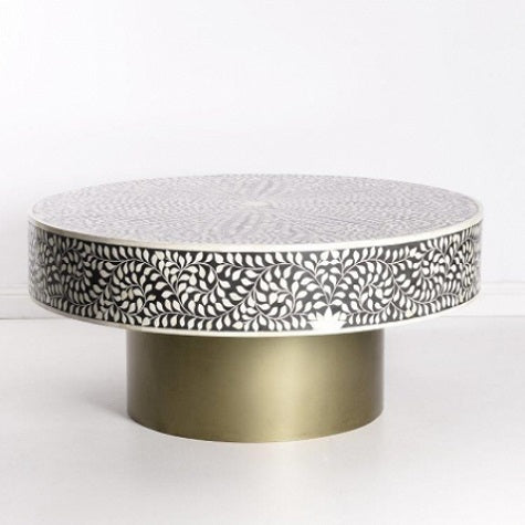 Bone Inlay Floral Inlay Coffee Table