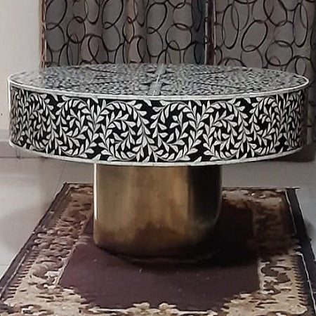 Bone Inlay Floral Inlay Coffee Table