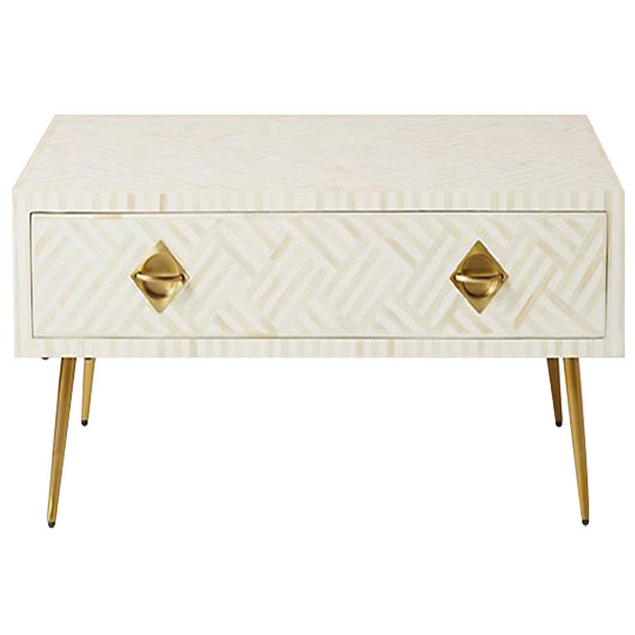 Bone Inlay Geo Rectangular Coffee Table