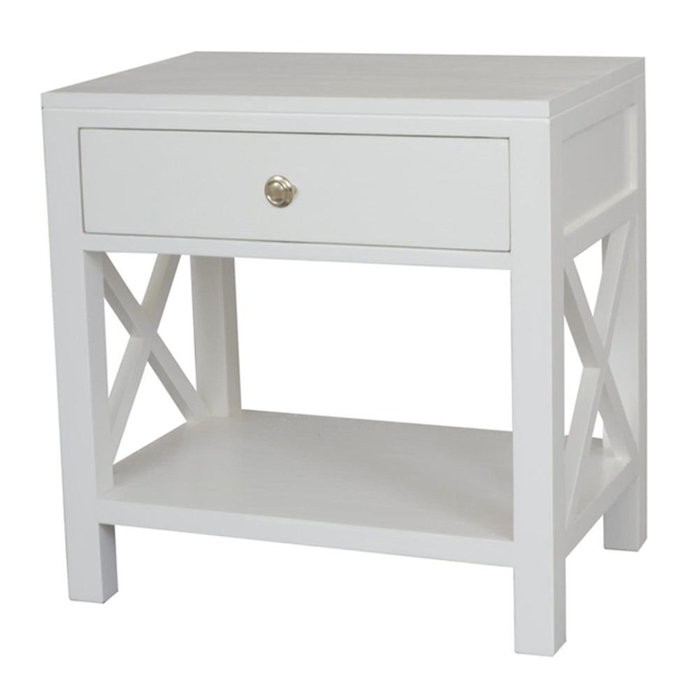Catalina Crossed Side Table in White