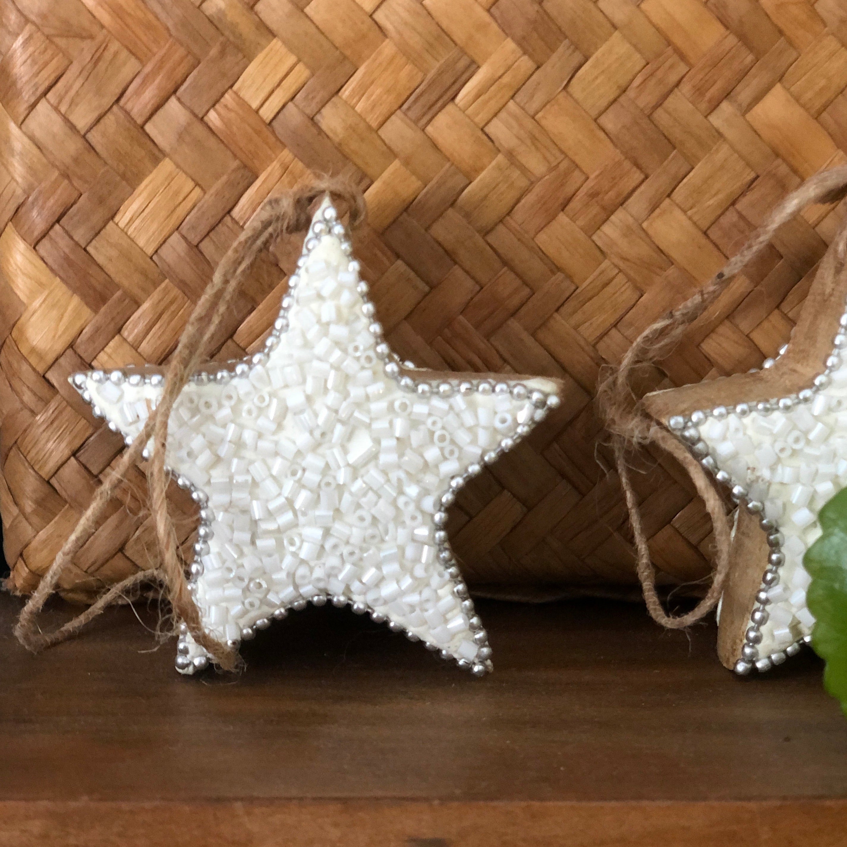 Beaded Timber Star - Hanging Decor