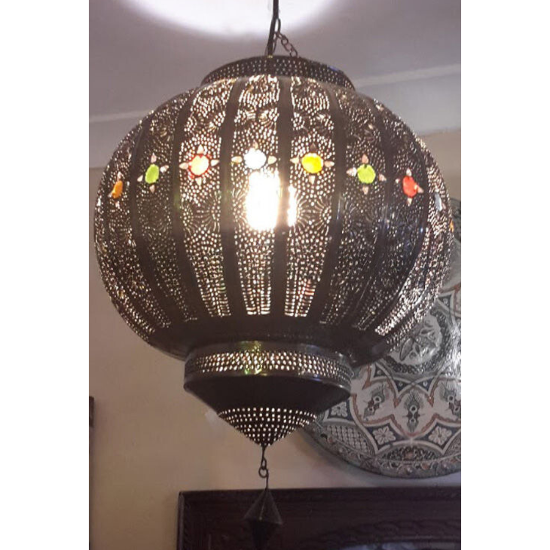 Genuine Moroccan Fretwork Pendant Light Shade - Baruj
