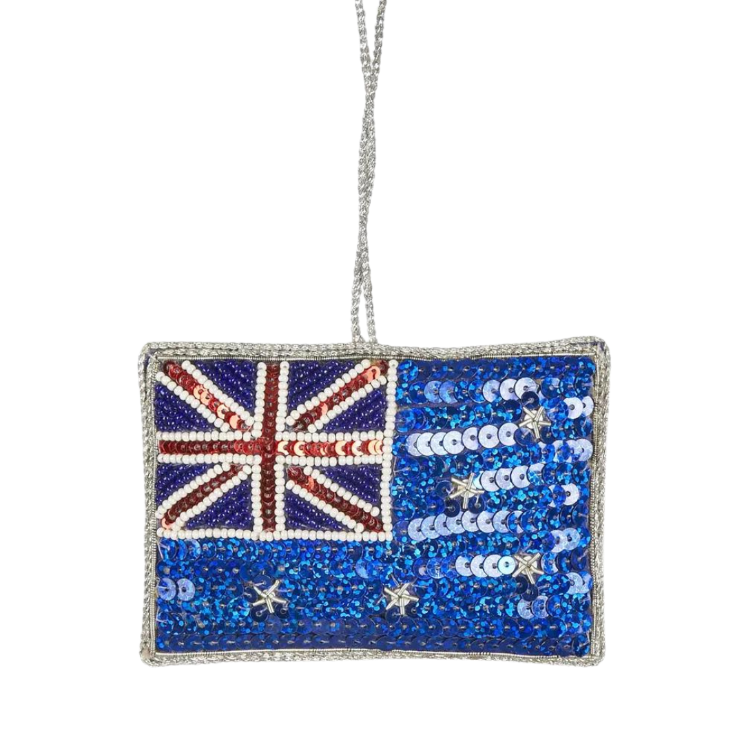 Aussie Flag Sequin Hanging Decoration
