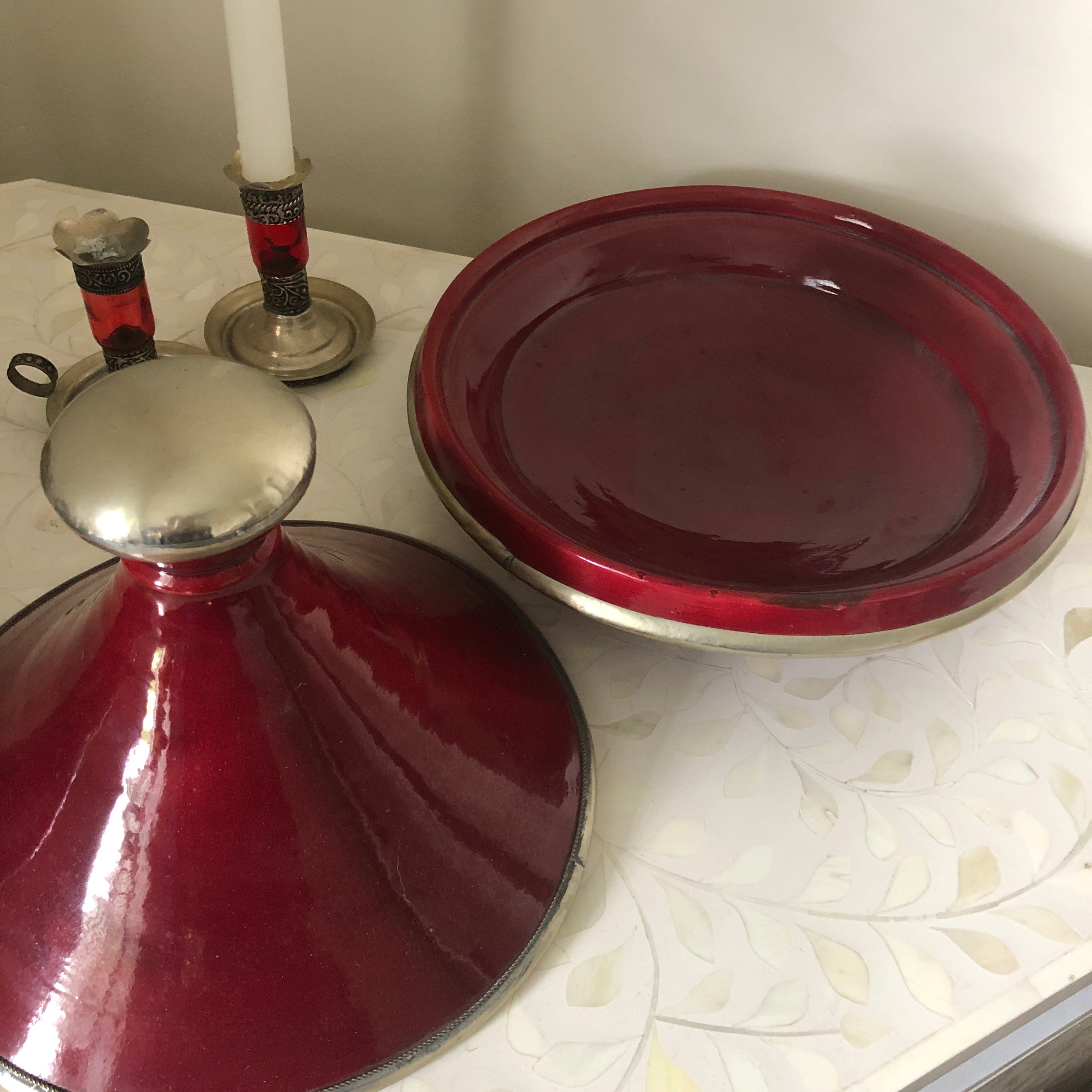 Decorative Tagine in Deep Red