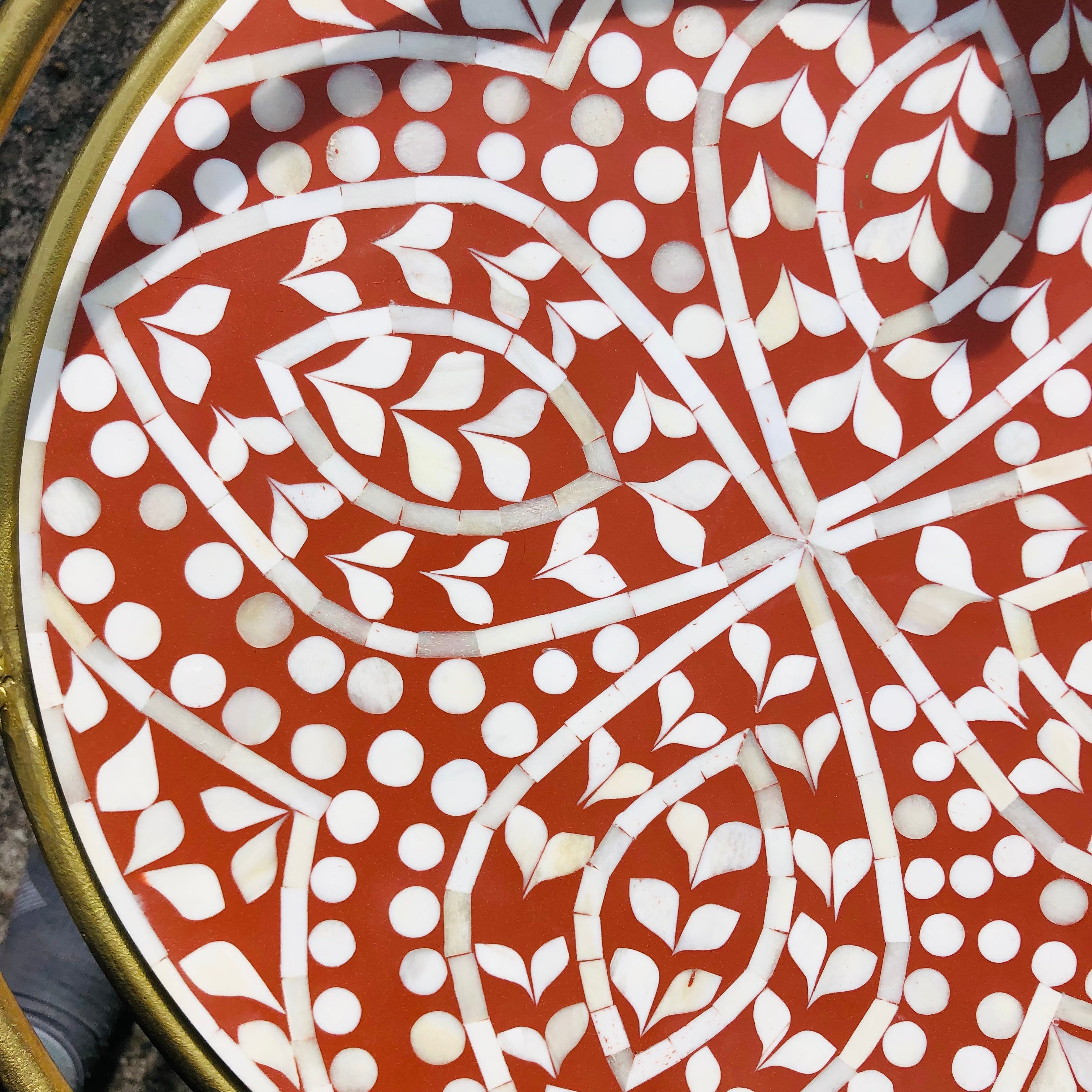 Raji Bone Inlay Drinks Trolley