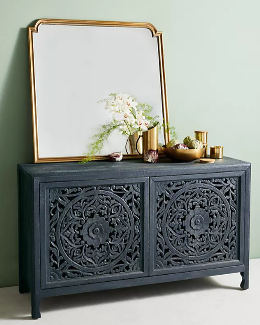 Hand Carved Timber Cut-Out Buffet in Midnight