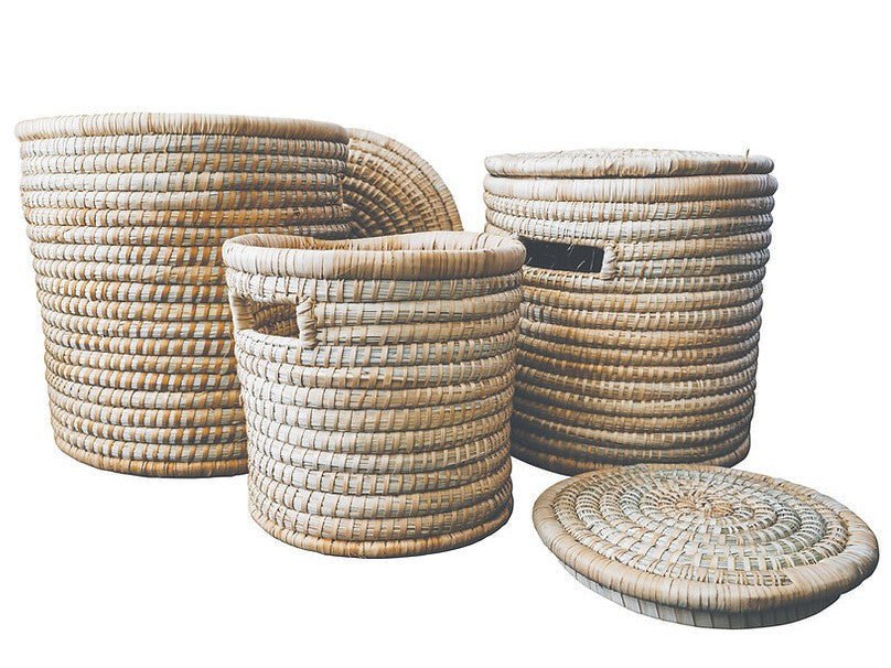 Ilala Palm Laundry/Multipurpose Basket with Lid - Small