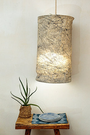 Hand-printed Lampshade - Raw Crackles