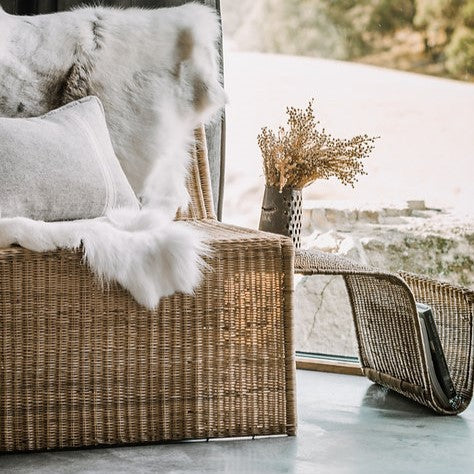 Malawi Wave Side Table & Magazine Rack