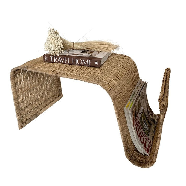 Malawi Wave Side Table & Magazine Rack