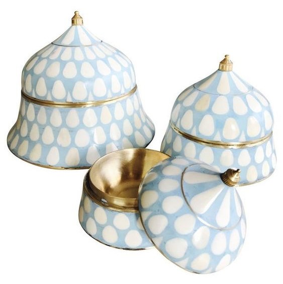 Bone Inlay Suri  Box in Powder Blue - Warehouse Sale