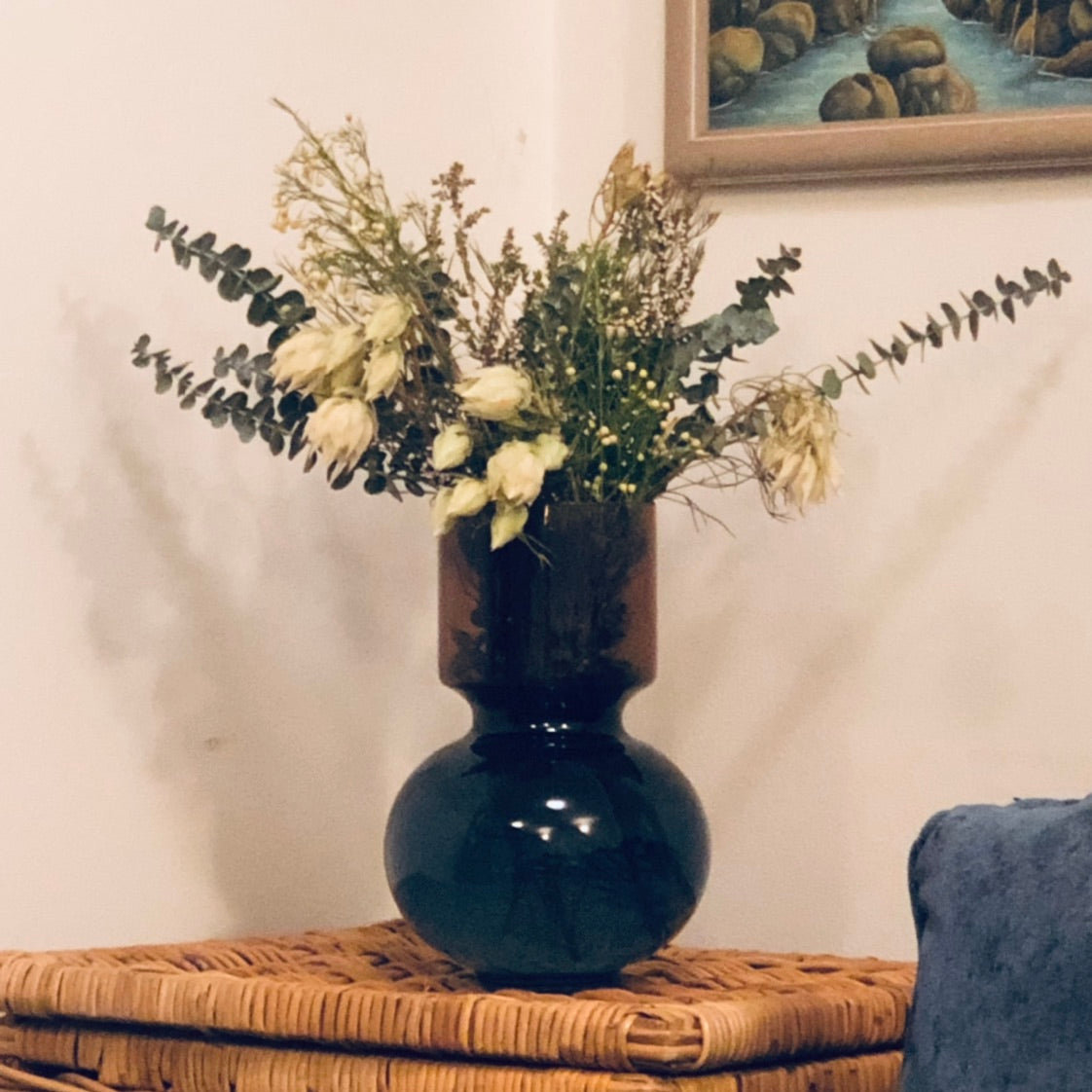 M&M Range: Ombre Blue and Amber Glass Vase