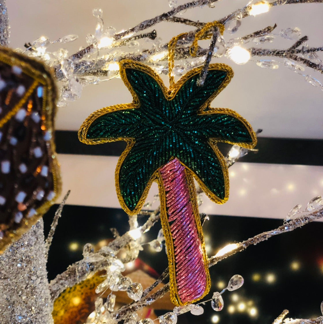 Palm Tree Sequin Hanging Decoration