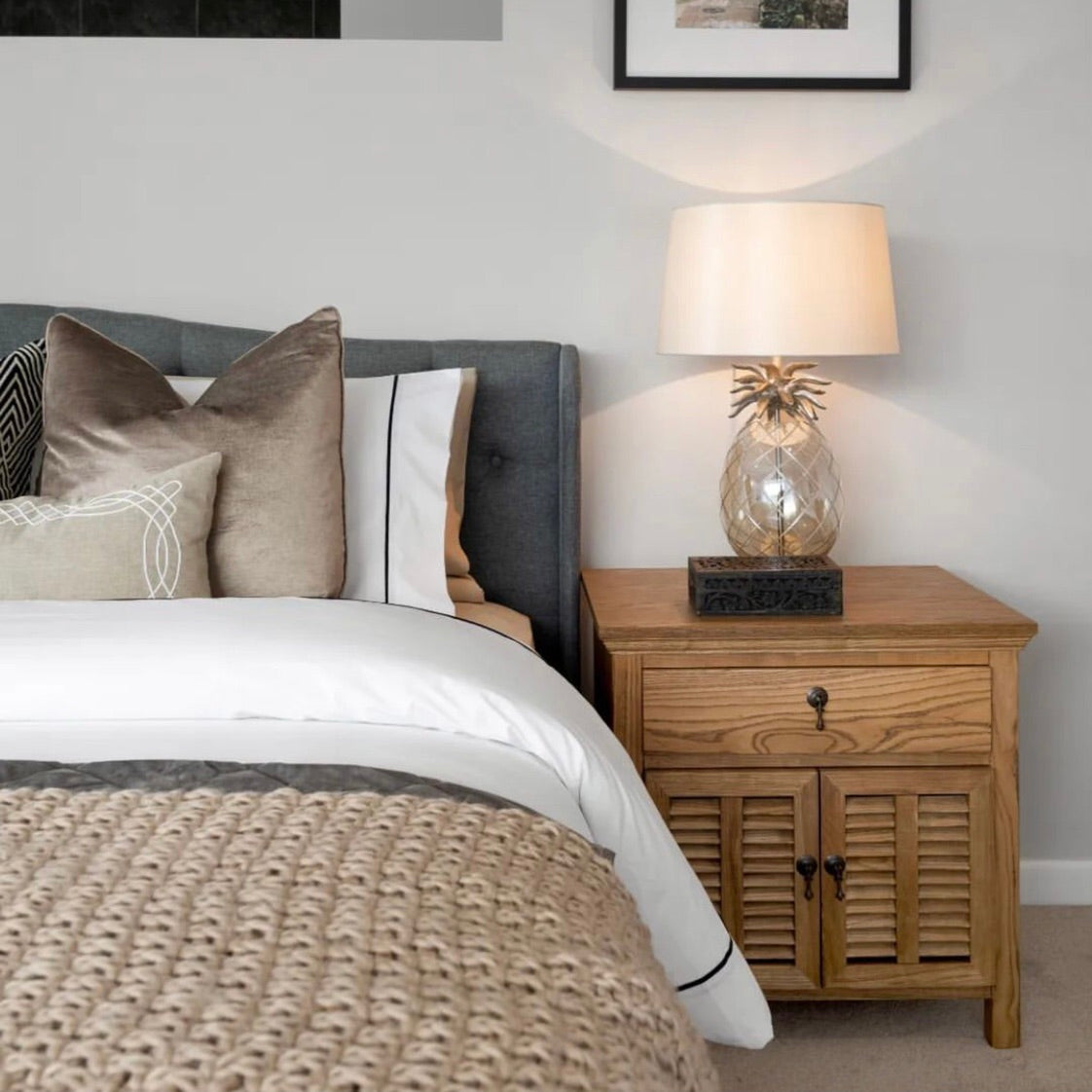 Louvre Bedside Table in Oak