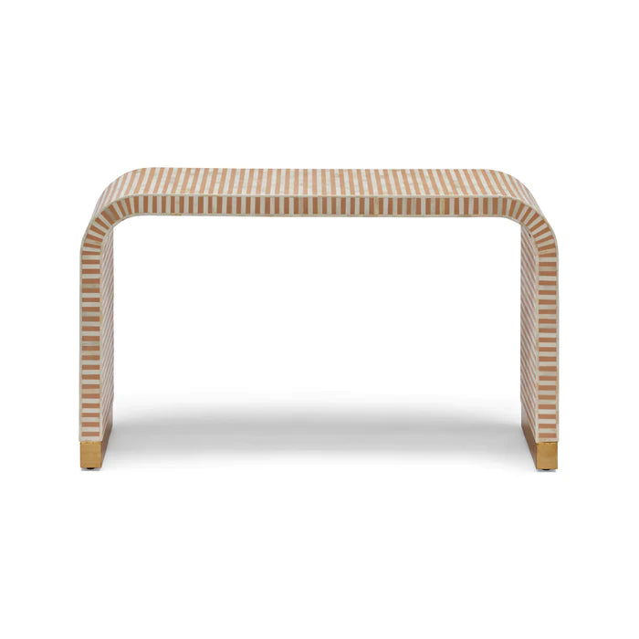 Bone Inlay Waterfall Console in Caramel