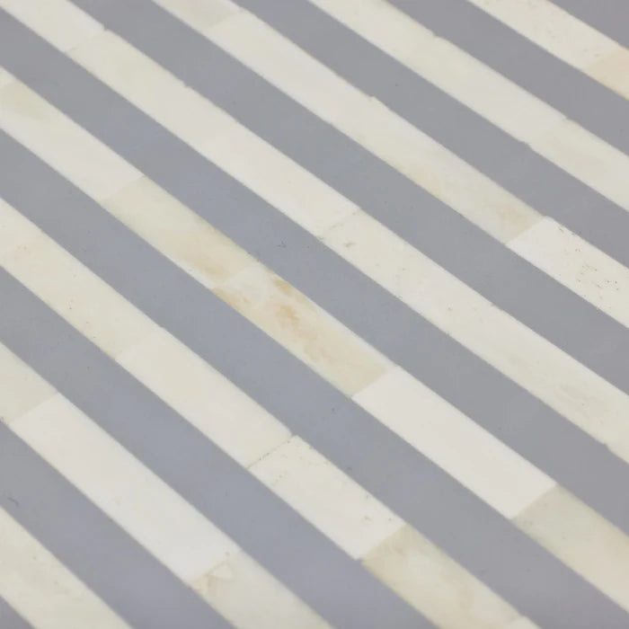 Bone Inlay Waterfall Console in Grey