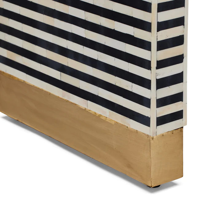 Bone Inlay Waterfall Console in Black