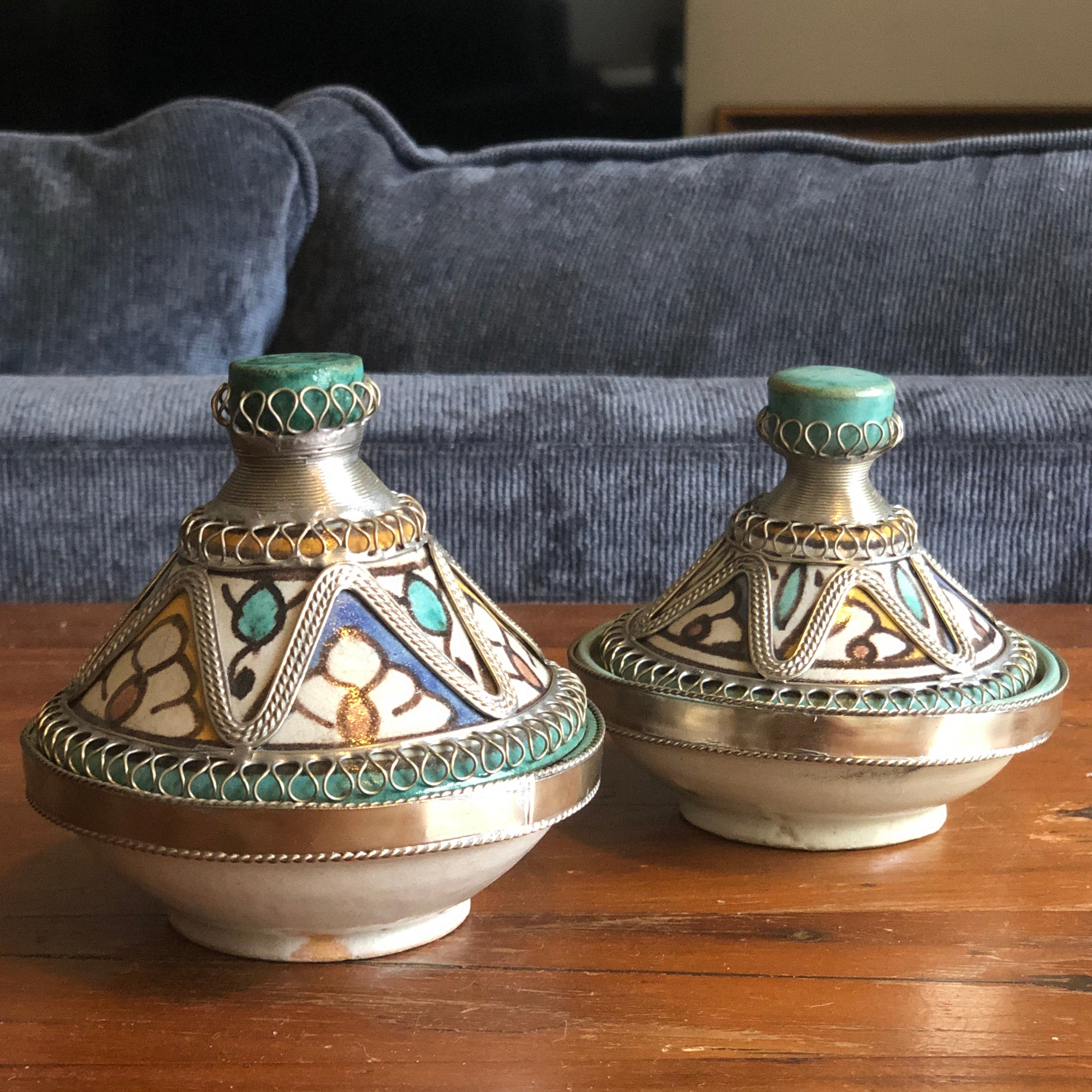 Tangier Mini Tagine with Silver Detail